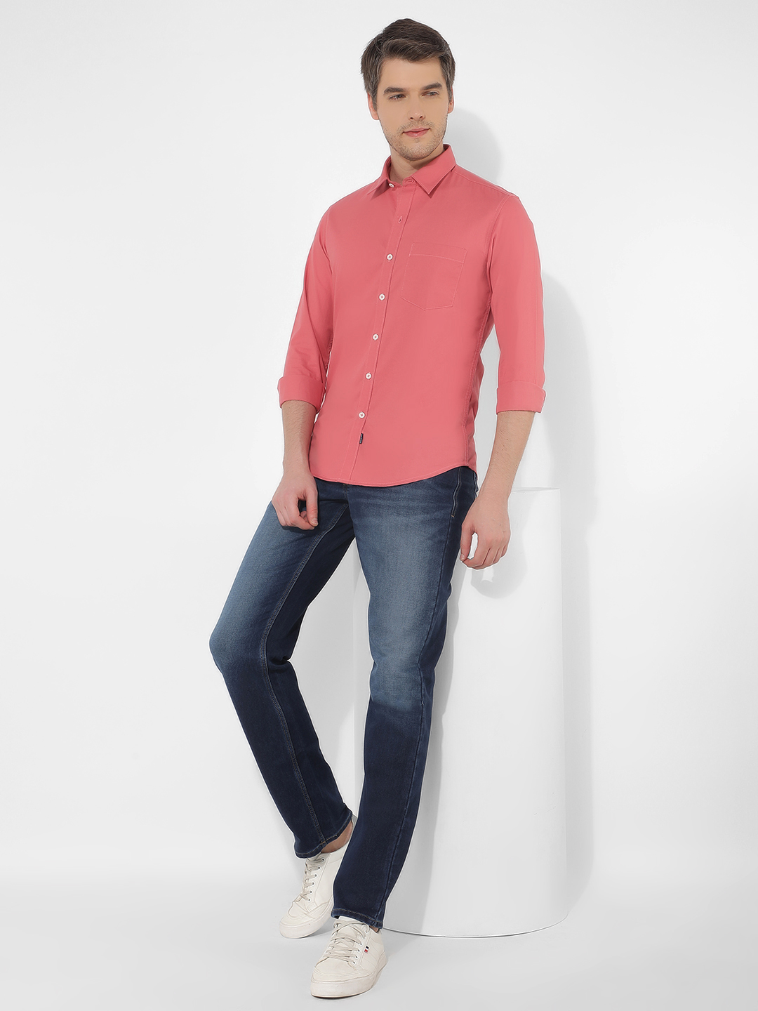 Numero Uno Men Solid Pink Shirt